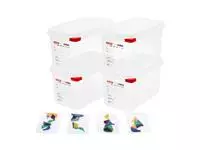 Een Araven GN 1/4 voedselbak met deksel 4,3L (4 stuks) koop je bij ShopXPress