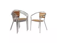 Een Bolero aluminium en essenhouten stoelen met armleuning (4 stuks) koop je bij ShopXPress