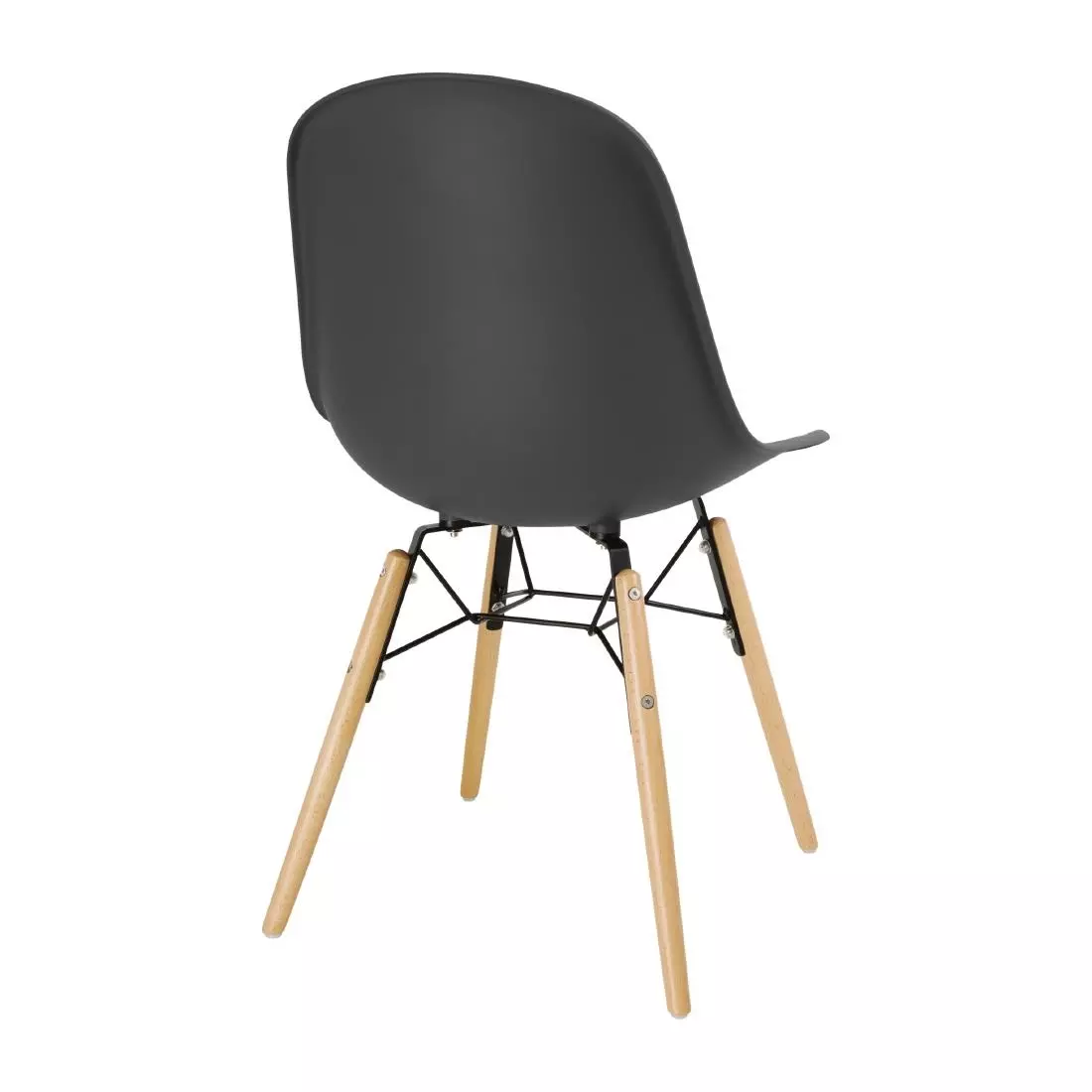 Een Bolero Arlo polypropyleen stoelen met houten poten grijs (2 stuks) koop je bij ShopXPress