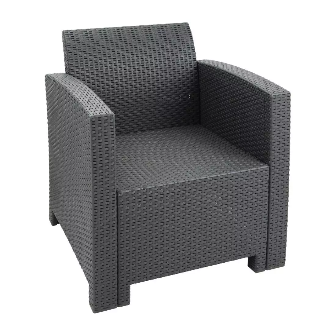 Een Bolero PP fauteuil en tafel rieten set grijs koop je bij ShopXPress