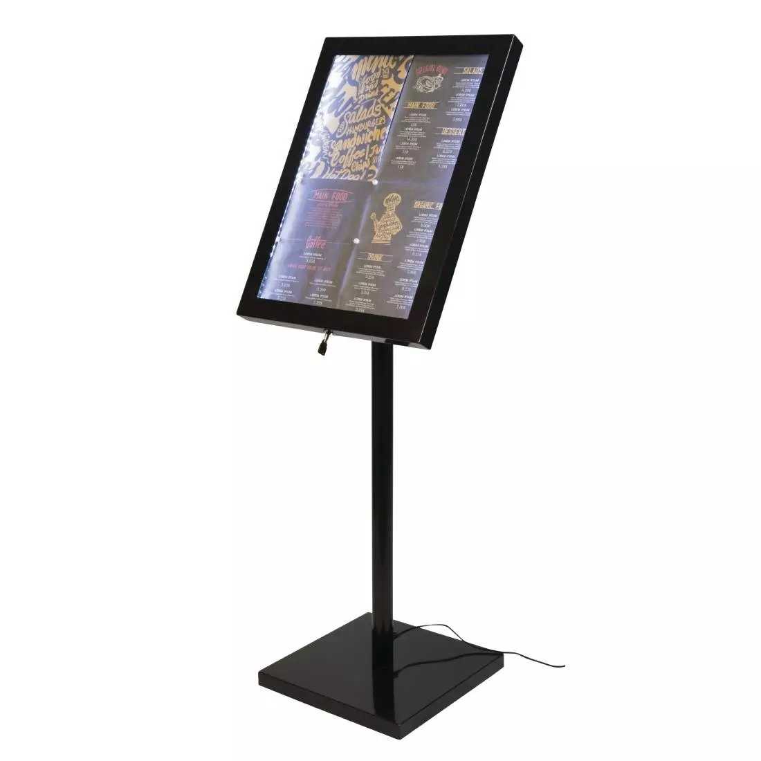 Een Securit LED info display zwart (incl. paal en voet) koop je bij ShopXPress