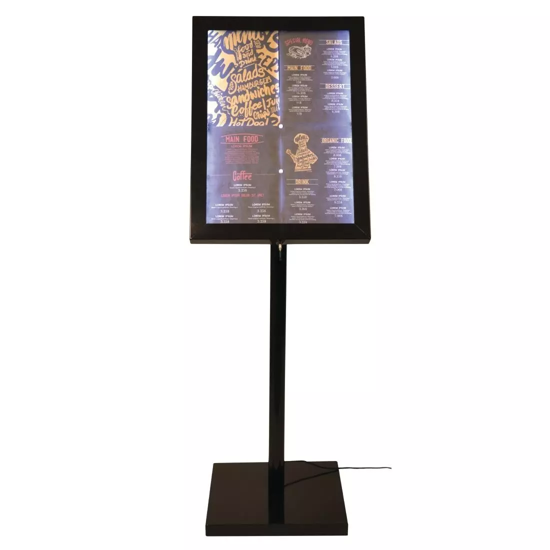 Een Securit LED info display zwart (incl. paal en voet) koop je bij ShopXPress