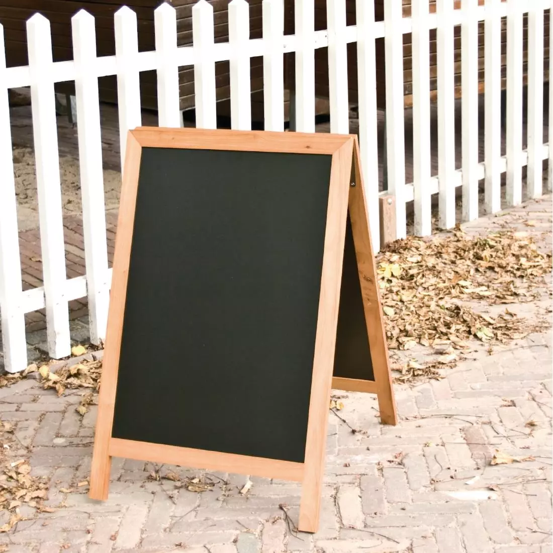 Een Securit Duplo teakhouten stoepbord 85x55cm koop je bij ShopXPress