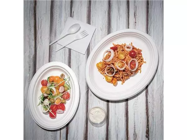 Een Fiesta Compostable composteerbare bagasse borden ovaal 316mm (50 stuks) koop je bij ShopXPress