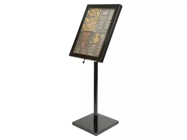 Een Securit LED info display zwart (incl. paal en voet) koop je bij ShopXPress