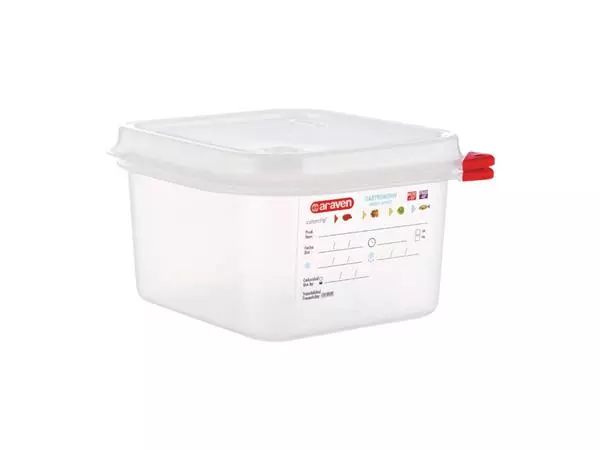 Een Araven GN 1/6 voedseldoos met deksel 1,7L (4 stuks) koop je bij ShopXPress