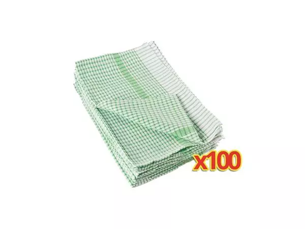 Een BULKVOORDEEL x100 Wonderdry theedoeken groen (100 stuks) koop je bij ShopXPress