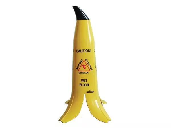 Een Bananenschil waarschuwingsbord "Caution wet floor" koop je bij ShopXPress