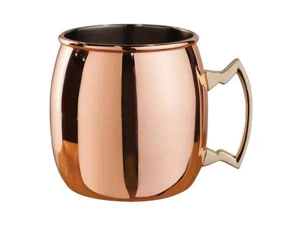 Een Beaumont Koper Gebogen Moscow Mule Mok met Messing Handvat 500ml koop je bij ShopXPress