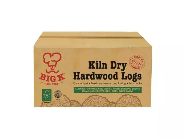 Een Big K Kiln Dry hardhouten houtblokken 8kg koop je bij ShopXPress