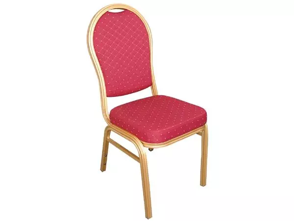 Een Bolero banketstoelen met gebogen rugleuning rood & goud (4 stuks) koop je bij ShopXPress