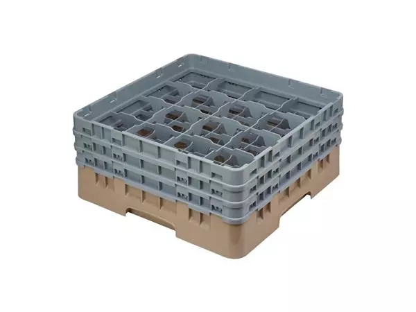 Een Cambro Camrack vaatwaskorf met 16 compartimenten max. glashoogte 17,4cm koop je bij ShopXPress