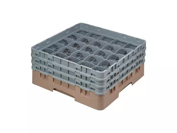 Een Cambro Camrack vaatwaskorf met 25 compartimenten max. glashoogte 17,4cm koop je bij ShopXPress