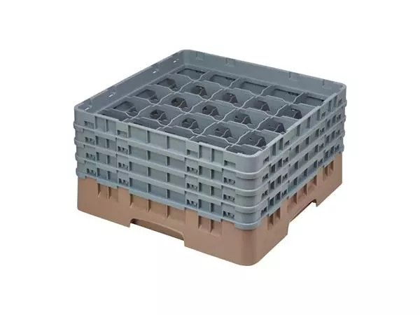 Een Cambro Camrack vaatwaskorf met 25 compartimenten max. glashoogte 21,5cm koop je bij ShopXPress