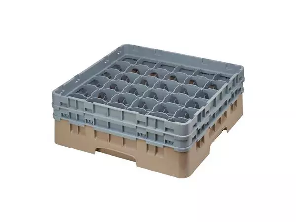 Een Cambro Camrack vaatwaskorf met 36 compartimenten max. glashoogte 13,3cm koop je bij ShopXPress