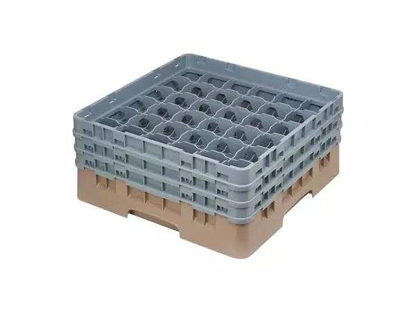 Een Cambro Camrack vaatwaskorf met 36 compartimenten max. glashoogte 17,4cm koop je bij ShopXPress