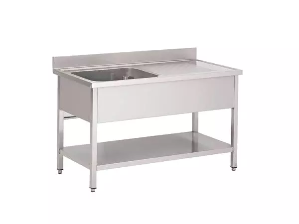 Een Gastro M RVS spoeltafel 1 spoelbak links 120x70x85cm koop je bij ShopXPress