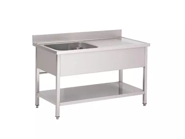 Een Gastro M RVS spoeltafel 1 spoelbak links 140x70x85cm koop je bij ShopXPress