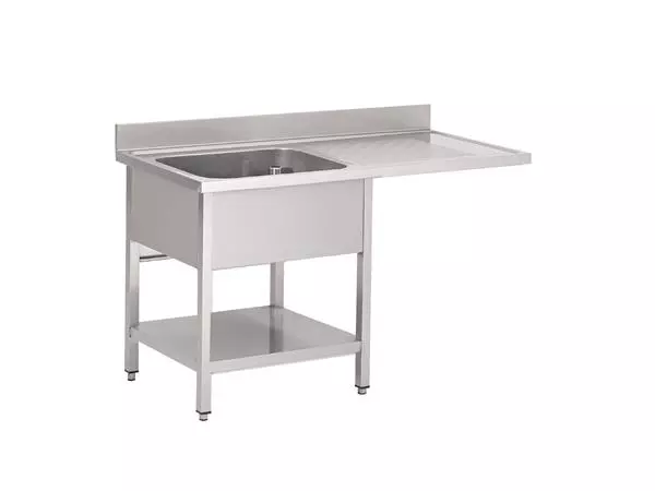 Een Gastro M RVS spoeltafel met ruimte voor vaatwasser 120x70x85cm koop je bij ShopXPress