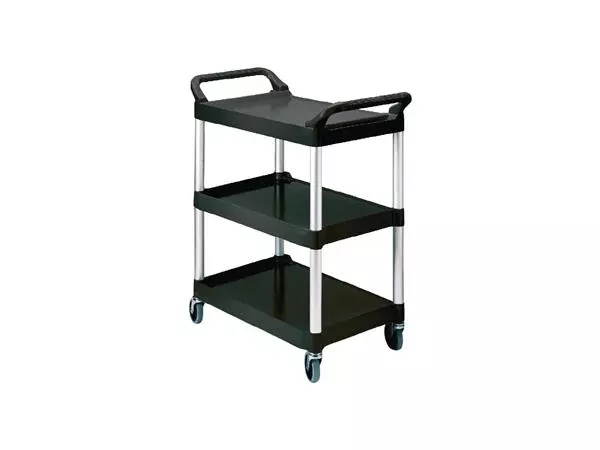 Een Rubbermaid compacte trolley zwart koop je bij ShopXPress