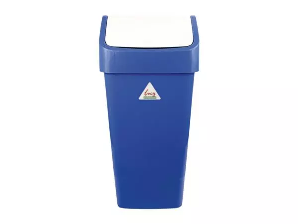 Een SYR afvalbak met schommeldeksel blauw koop je bij ShopXPress