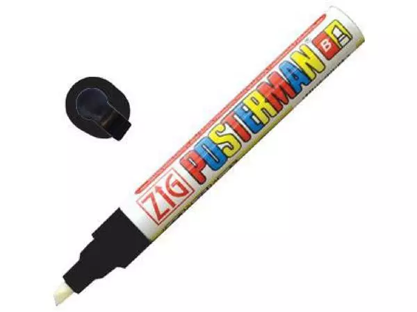 Een Securit Zig Posterman weerbestendige krijtstift zwart 6mm koop je bij ShopXPress