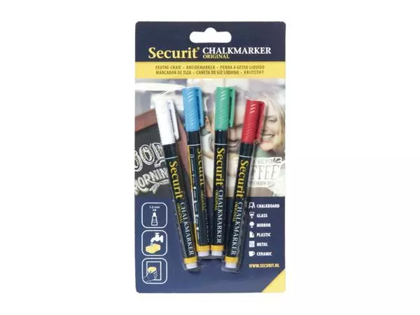 Een Securit wisbare krijtstiften 2mm assorti (4 stuks) koop je bij ShopXPress