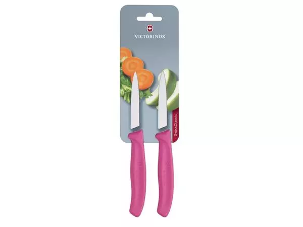 Een Victorinox Officemes met spitse punt 8 cm roze (2 stuks) koop je bij ShopXPress