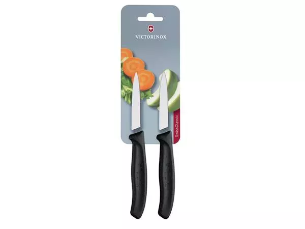 Een Victorinox Puntig Schilmesje 8cm Zwart (Pak van 2) koop je bij ShopXPress