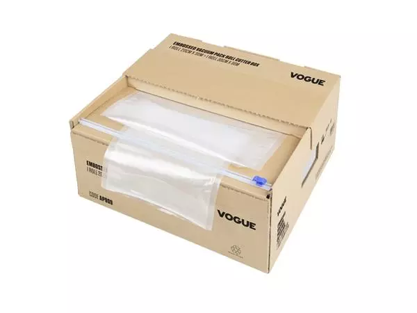 Een Vogue vacuümverpakkingsrol met snijdoos (reliëf) 200 mm en 300 mm dubbelverpakking koop je bij ShopXPress