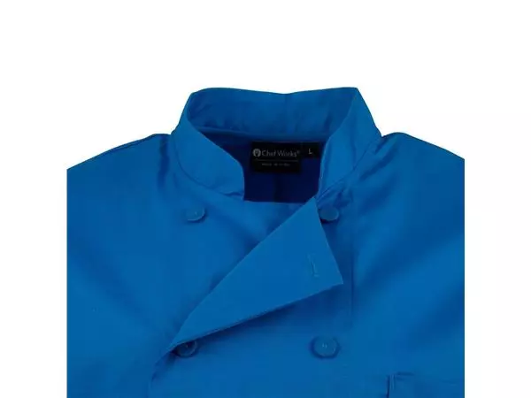 Een Chef Works unisex koksbuis blauw M koop je bij ShopXPress