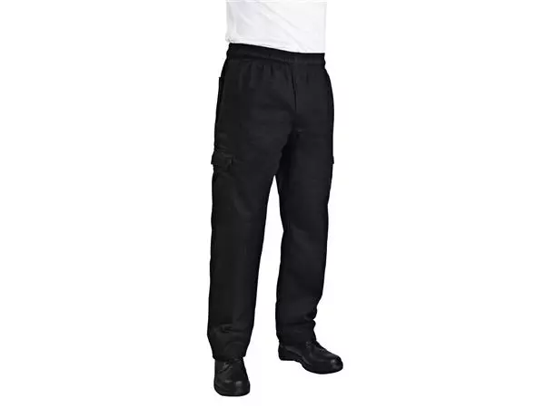 Een Chef Works unisex slim fit cargo broek zwart L koop je bij ShopXPress