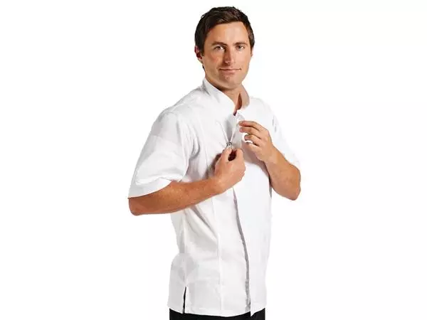 Een Chef Works Springfield unisex koksbuis met rits wit M koop je bij ShopXPress