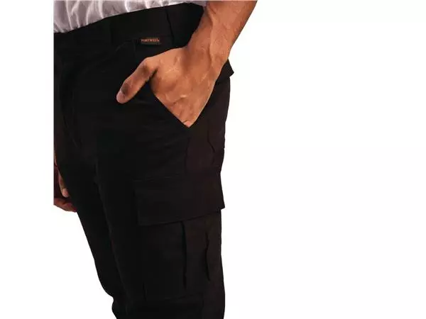 Een Slim fit stretch cargo broek zwart 38 koop je bij ShopXPress