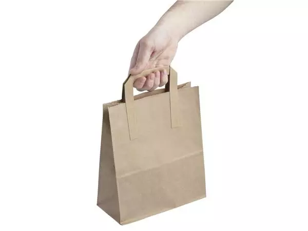 Een Fiesta Recyclable bruine papieren tassen recyclebaar medium (250 stuks) koop je bij ShopXPress