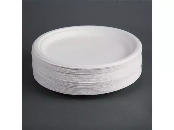 Een Fiesta Compostable composteerbare bagasse borden 26cm (50 stuks) koop je bij ShopXPress