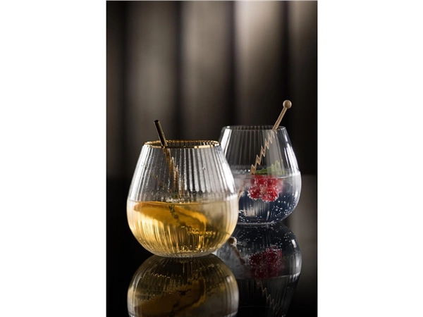 Een Utopia Hayworth Stemless Gin glazen met gouden rand, 650 ml (pak van 6) koop je bij ShopXPress