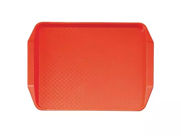 Een Cambro polypropyleen fastfood dienblad met handvatten rood 43x30cm koop je bij ShopXPress