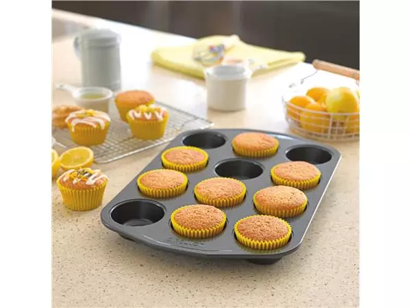 Een Circulon carbonstalen anti-kleef bakvorm voor 12 muffins 39,5 x 28cm koop je bij ShopXPress