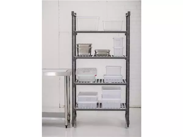 Een Cambro stelling 183cm hoog 4 planken - 54cm diep - 91,5cm breed koop je bij ShopXPress