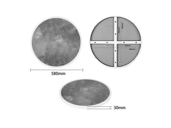 Een Bolero rond tafelblad van glasvezel, donker steeneffect, 580 mm koop je bij ShopXPress