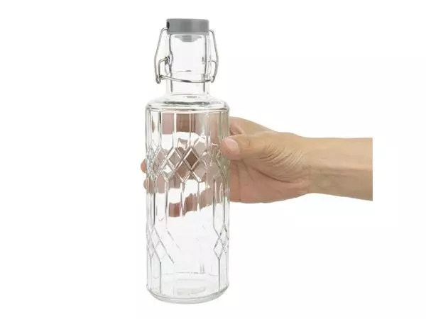 Een Olympia geo glazen waterfles met stop 640 ml (6 stuks) koop je bij ShopXPress