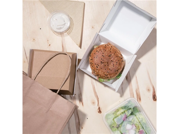 Een Fiesta Compostable composteerbare hamburgerdoosjes kraft klein (200 stuks) koop je bij Supplierz BV