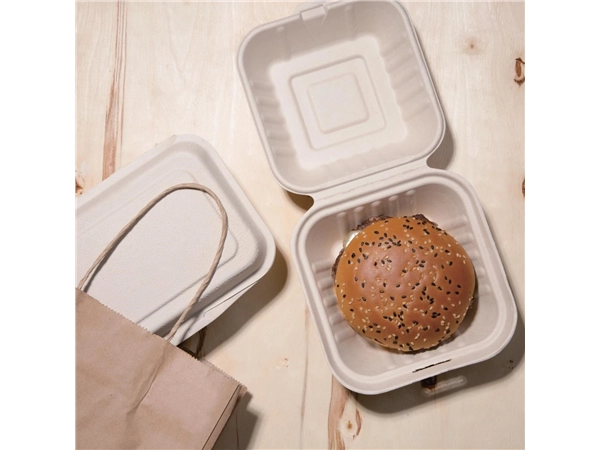 Een Fiesta Compostable composteerbare bagasse hamburgerdoosjes 152mm (500 stuks) koop je bij Supplierz BV