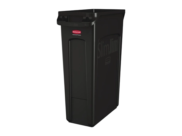 Een Rubbermaid Slim Jim afvalbak met ventilatiekanalen zwart 87L koop je bij Supplierz BV