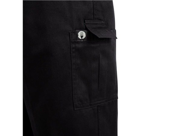 Een Chef Works unisex slim fit cargo broek zwart XXL koop je bij Supplierz BV