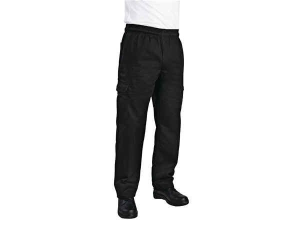 Een Chef Works unisex slim fit cargo broek zwart M koop je bij Supplierz BV