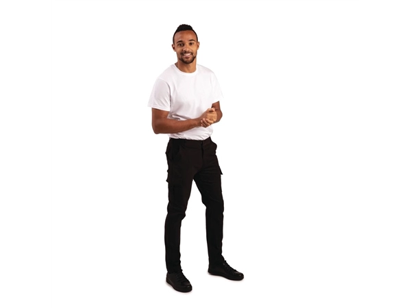 Een Slim fit stretch cargo broek zwart 38 koop je bij Supplierz BV