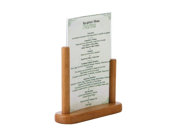 Vous pouvez acheter un Porte-menu de table acrylique avec cadre en bois Securit teck A5 chez Supplierz BV