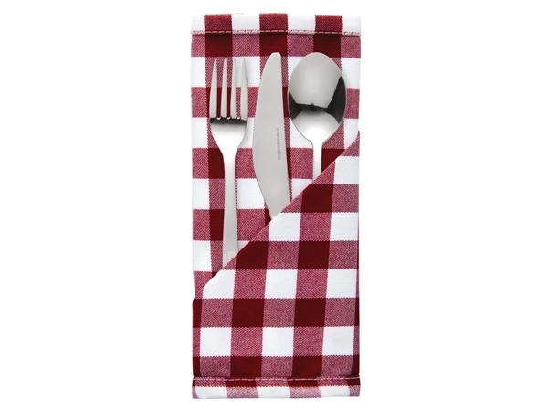 Een Mitre Comfort Gingham servet rood-wit 41x41cm (10 stuks) koop je bij Supplierz BV